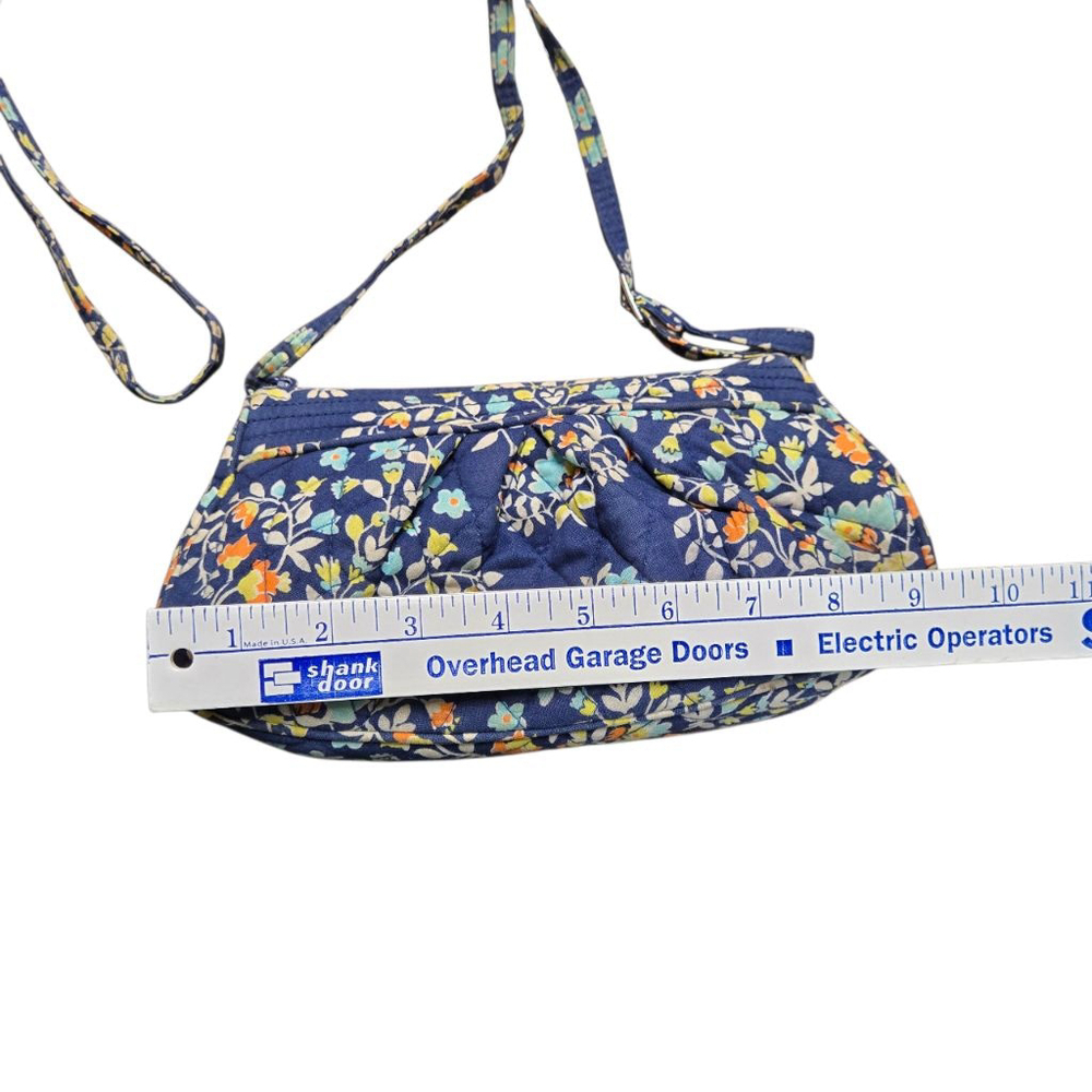 Vintage Vera Bradley Mini Crossbody Bag Blue Multicolor Floral Quilted Purse - Picture 7 of 9